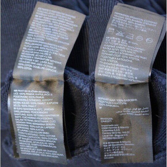 2 Sports Hoodies sz S H&M Blue Nike Grey Just Do It Casual Running Pockets - Picture 9 of 15